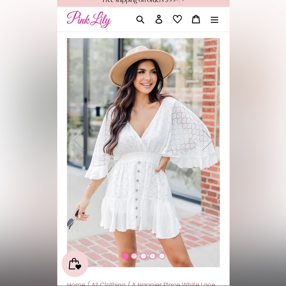 Pink Lily White Romper.